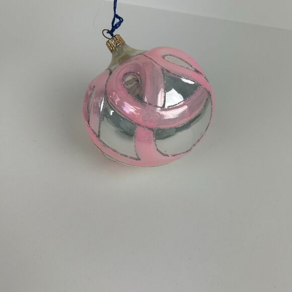 Vintage Blown Glass Pink Ribbons Breast Cancer Ornament Limited Edition with Box - Picture 6 of 13